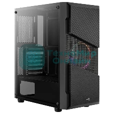 Корпус Aerocool/Formula Menace Saturn RGB-G-BK-v1 (3xUSB, 2xAudio, 0.5 мм, 120 мм FAN, прозрачная стенка-закаленное стекло, mATX