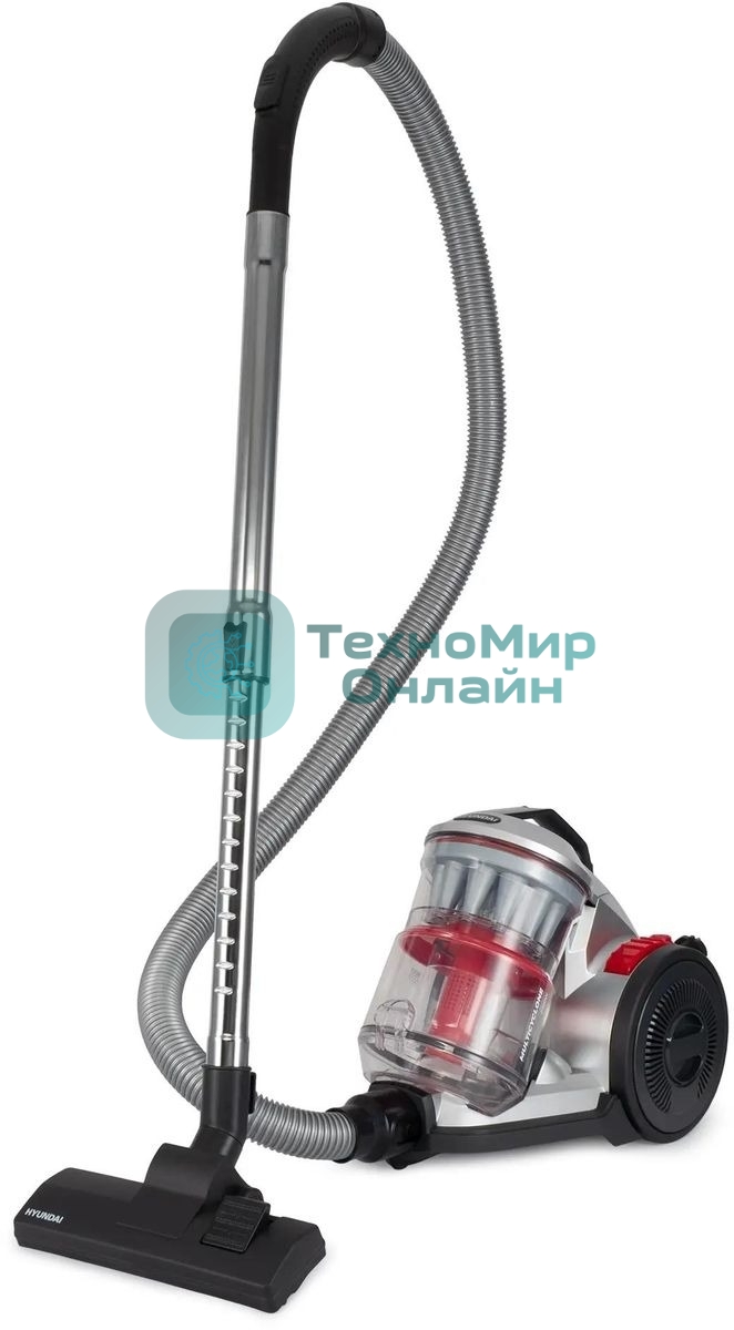 Пылесос Hyundai HYV-C2950 черный/красный, 380/2400 Вт, уборка сухая, пылесборник контейнер 3.5 л