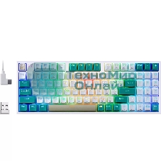 Клавиатура беспроводная Defender REDRAGON VEIGAR USB, Bluetooth/Радиоканал, бело-голубая