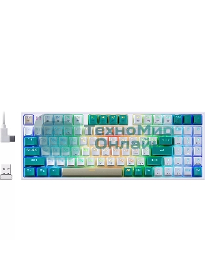 Клавиатура беспроводная Defender REDRAGON VEIGAR USB, Bluetooth/Радиоканал, бело-голубая