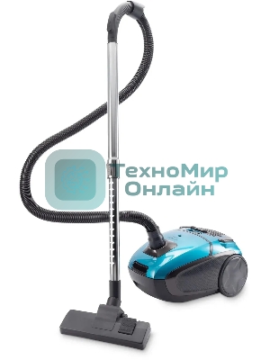 Пылесос Hyundai HYV-B4990 бирюзовый/черный, 400/2220 Вт, уборка сухая, пылесборник мешок, 2.5 л (в компл.:1мешок)