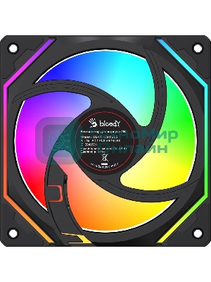 Вентилятор для корпуса Bloody BD-CF120ARGB5 LCD ARGB черный, 120 мм, 1600 об/мин, 26 дБ, 4 pin