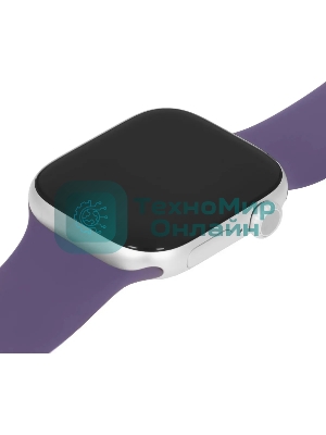 Умные часы Apple Watch Series 11 A3331 42мм OLED корп.серебристый Sport Band рем.фиолетовый разм.брасл.:S/M (MEU64LW/A)