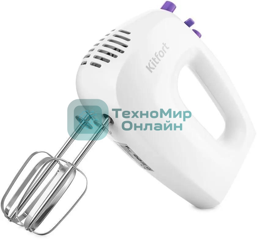 Миксер ручной Kitfort КТ-3071-1 250Вт белый/фиолетовый