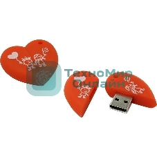 Флешка USB SmartBuy Wild Heart (SB64GBHeart), 64GB, USB 2.0, R/W 25/15, красный