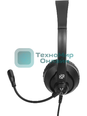 Гарнитура Oklick HS-M500 чёрный, проводная, USB