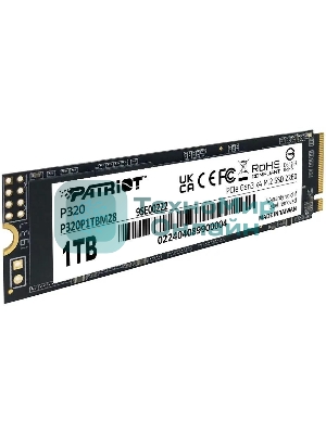 Накопитель SSD Patriot P320, 1Tb, PCIe 3.0 x4, M.2 2280, NVMe, R/W 3000/2200