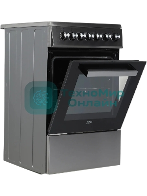 Плита электрическая Beko FSS57100GX серебристый, конфорок 4 шт, духовка 60 л, 50 см x 85 см x 60 см