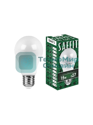 Лампа светодиодная SAFFIT SBA6015 (55010) 15Вт Е27 теплый