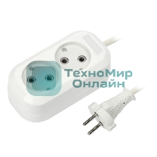 Удлинитель бытовой Smartbuy (SBE-10-2-02-N) 2 гнз х 2,0 м (10А/2.2 кВт, ПВС 2х1.0)