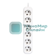 Удлинитель Smartbuy, 6 гнезд 7 метров 16А/3,5 кВт с заземлением ПВС 3х1,0 (SBE-16-6-07-Z)