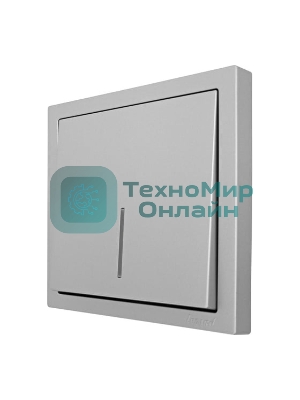 Выключатель 1-кл. с индик. СП ZIMA IP20 10А безвинт. зажим серый матовый LEZARD 704-7488-111QC