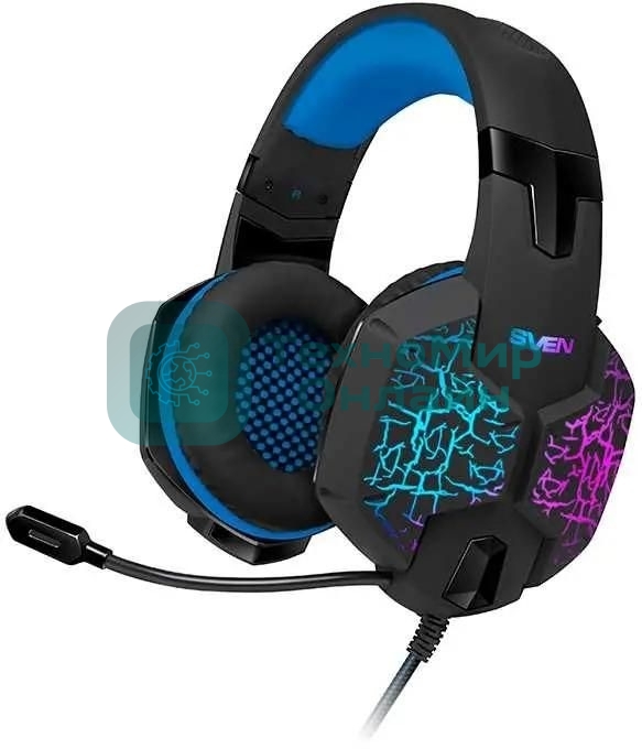 Гарнитура Sven AP-U980MV синий-чёрный, проводная, USB