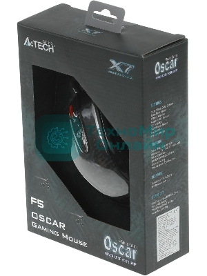 Мышь проводная A4Tech F5 черный, 3000 dpi, USB, кнопки - 7