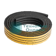 Уплотнитель резиновый Сибртех 14х12 мм для широких щелей, 12 м, профиль 