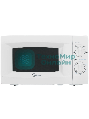 Микроволновая печь Midea MM720CKE белый, 20 л, 700 Вт, переключатели - поворотный механизм