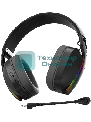 Гарнитура MARVO HG9086W Pulz 70W чёрный, беспроводная + проводная, радиоканал, до 10 ч, съёмный микрофон, подсветка, совместимость с PS5, Xbox