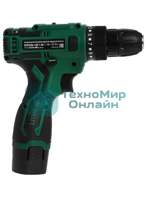 Дрель-шуруповерт Ovk Tools OTCS3AA-12V-1.5A, 12 В, 1,5 Ач, 26 Нм, щеточный