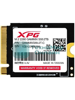 Накопитель SSD ADATA XPG GAMMIX S55, 2000 Gb, PCIe 4.0 x4, M.2 2230, NVMe, R/W 5000/3200, без радиатора
