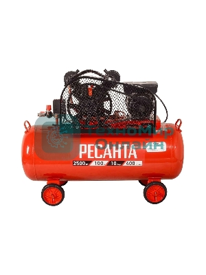 Компрессор поршневой Ресанта КП-100/400Р масляный 400л/мин 100л 2500Вт красный/черный