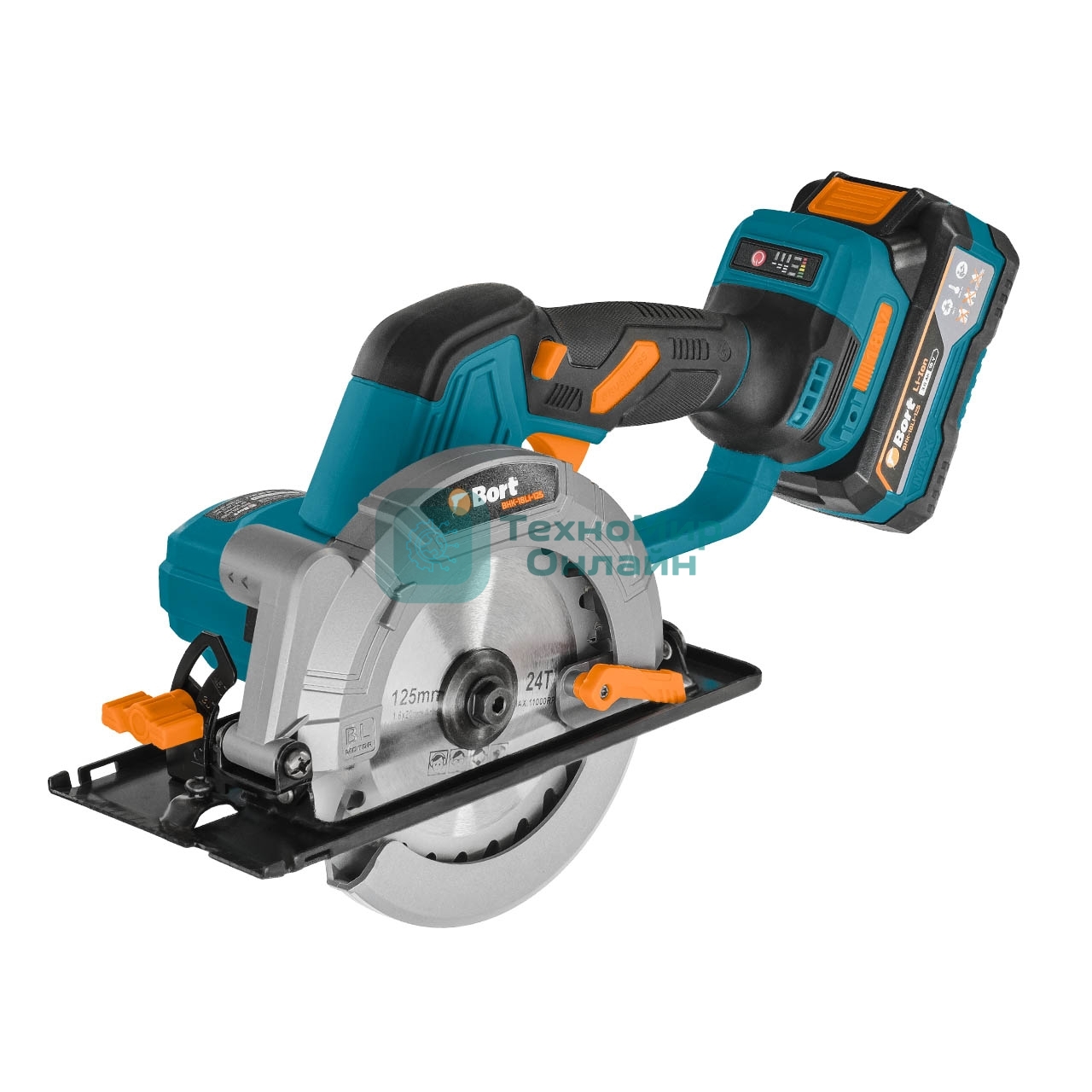 Пила циркулярная аккумуляторная Bort BHK-18Li-125 (2*3,0 А·ч + ЗУ)