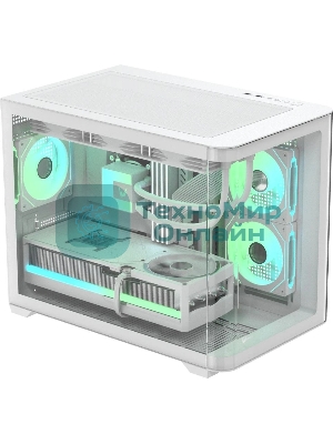 Компьютерный корпус AeroCool/Formula Crystal U2M Floe белый без БП mATX 1xUSB 3.0 audio bott PSU