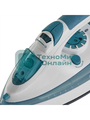 Утюг Delta LUX DL-710 белый с серо-голубым, 2400 Вт, 25 г/мин, 130 г/мин, 320 мл