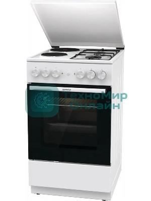 Плита комбинированная Gorenje GK5A12WG белый, конфорок 2 газовых и 2 электрических, духовка 68 л, 50 см x 85 см x 59.4 см
