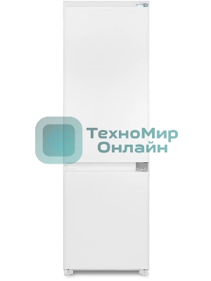 Встраиваемый холодильник Hyundai HBR 1771 2-хкамерн. белый