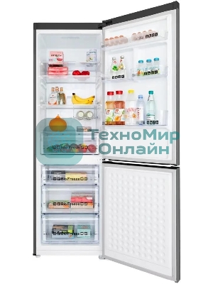 Холодильник Maunfeld MFF195NFIX10 нержавеющая сталь двухкамерный 252/98л морозилка снизу, No Frost