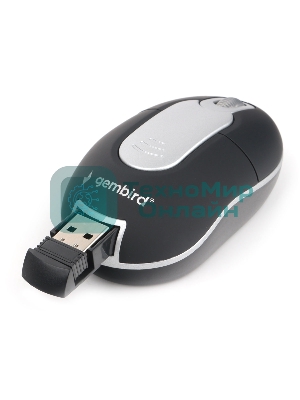 Мышь беспроводная Gembird MUSW-600 черный, 1200 dpi, радиоканал, USB, кнопки - 3