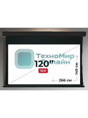 Экран для проектора S'OK Apollo SGPSMT-266x149A-BK бокового натяжения, звукопрозрачный, черный