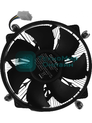 Кулер для процессора Digma D-CPC110-PWM3 черный, 90 мм, алюминий/медь, 2800 об/мин, 25 дБ, 4 pin, 110 Вт, 60 мм