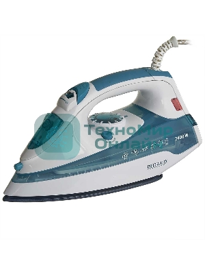 Утюг Delta LUX DL-710 белый с серо-голубым, 2400 Вт, 25 г/мин, 130 г/мин, 320 мл