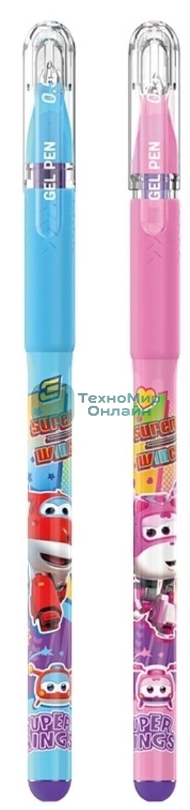 Ручка гелевая Deli Super Wings EG105-PR ассорти, d=0.5мм, фиолетовые чернила, 1 стержень, пулевидный пишущий наконечник, круглый корпус, резиновая манжета