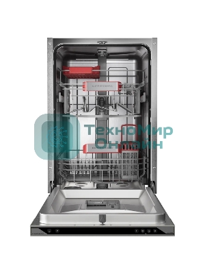 Встраиваемая посудомоечная машина Kuppersberg, High-Tech, 45 см, 10 комплектов, 3 корзины, 7 программ, конденсационная сушка, автоматическое открывание двери, LED подсветка, кнопочное управление, энергоэффективность А+++