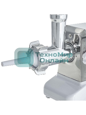 Мясорубка электрическая DELTA LUX DE-604M белый, 4000 Вт, 2.5 кг/мин, реверс, защита от перегрузки, насадки - 5