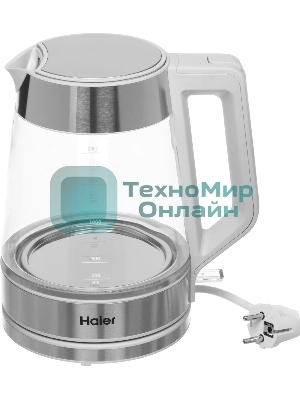 Чайник электрический Haier HK-500 1.7л. 2200Вт серый/белый корпус: стекло/пластик (TD0029955RU)