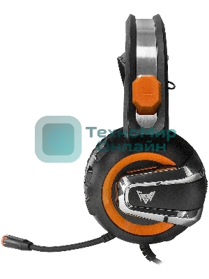 Гарнитура Crown CMGH-3003 чёрный/оранжевый, проводная, подсветка