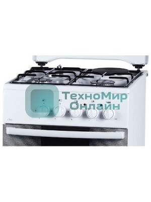 Плита комбинированная Flama RK 23-101 W белый, конфорок 4 шт, духовка 50 л, 50 см x 85 см x 60 см