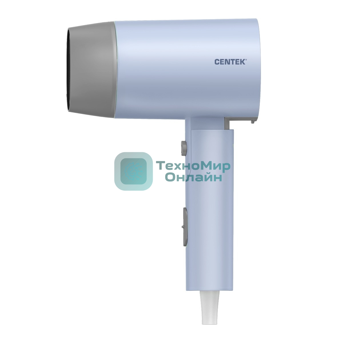 Фен Centek CT-2203 синий, 1600 Вт, компактный, ионизация