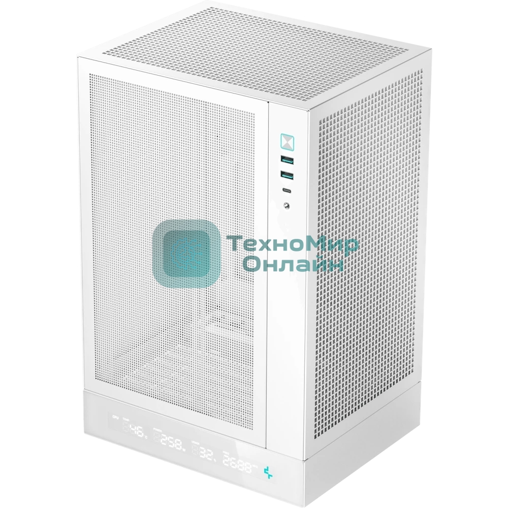 Компьютерный корпус Deepcool CH170 DIGITAL белый без БП mATX 1x120мм 1xUSB 2.0 1xUSB 3.0 audio bott PSU