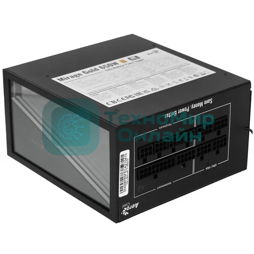 Блок питания Aerocool/Formula MIRAGE GOLD 650W, 650Вт, 80 PLUS Gold, 120мм, модульный, черный