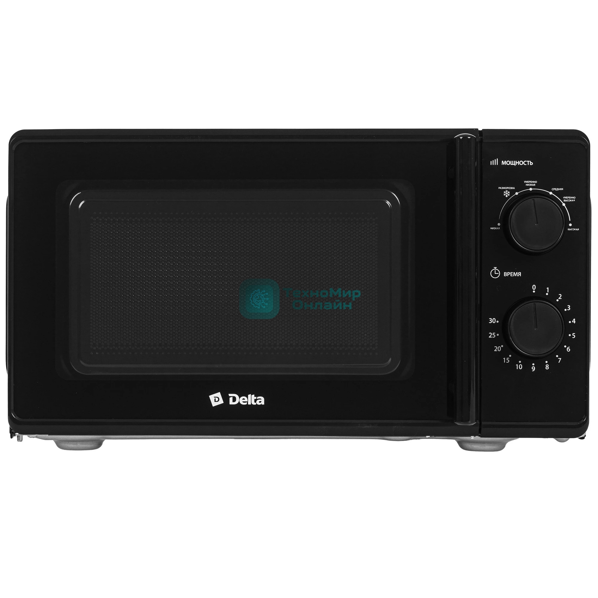 Микроволновая печь Delta DL-85L20 черный, 20 л, 700 Вт, переключатели - поворотный механизм