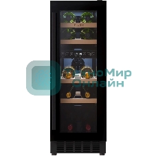 Винный шкаф LEX LWD3017BL черный, 52 л, 2 отсека, 17 бут.