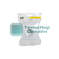 Розетка 1-м СП Вега РСш10-3-ВБ с заземл. контактом и защ. штор 16А бел. IEK ERV14-K01-16-DM