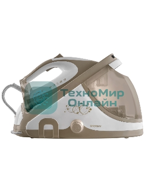 Парогенератор электрический Endever Delta-400, белый/бежевый, мощность 2600 Вт, пост. подача пара 140 г/мин, макс. паровой удар до 400 г/мин