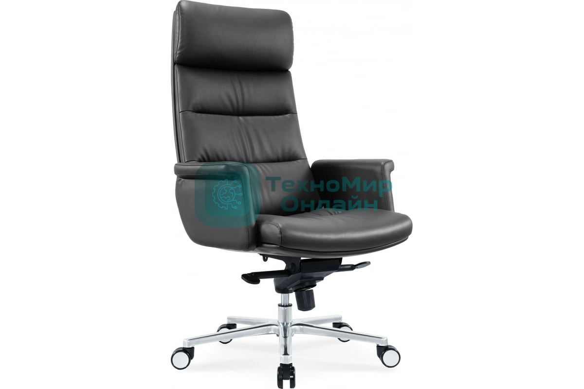 Кресло Cactus CS-LBK-AMSTERDAM черный, кожа, 120 кг, подголовник, механизм качания