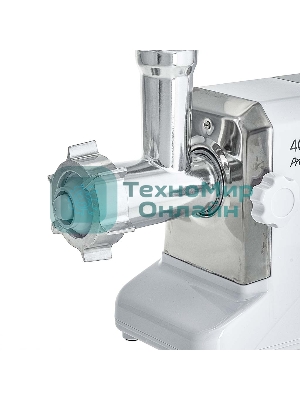 Мясорубка электрическая DELTA LUX DE-604M белый, 4000 Вт, 2.5 кг/мин, реверс, защита от перегрузки, насадки - 5