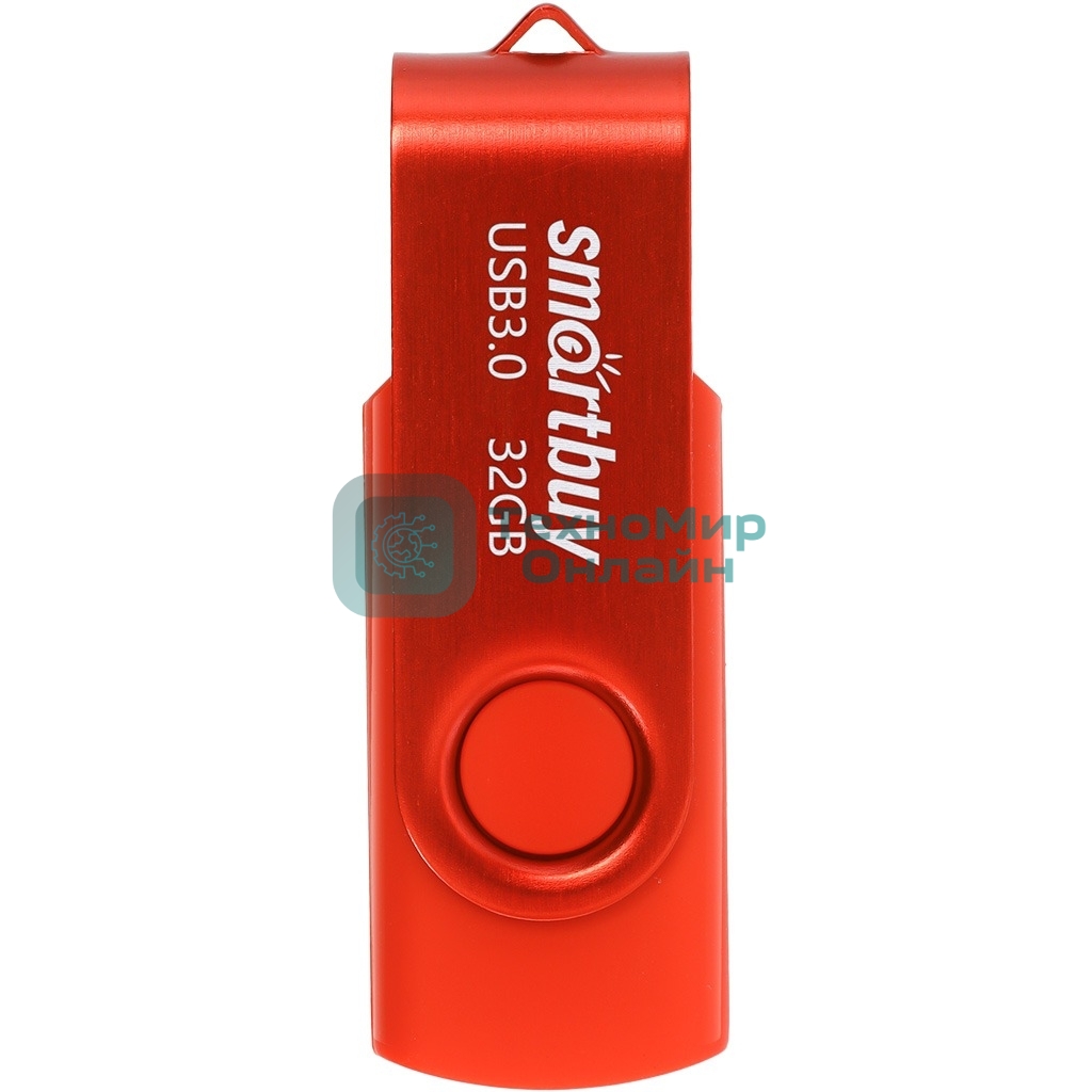 Флешка USB Smartbuy Twist Red (SB032GB3TWR), 32Gb, USB 3.0/3.1, R/W 70/40, красный